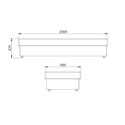 Pat NOE 90x200 cm cu saltea cu arcuri și spațiu de depozitare, gri/negru