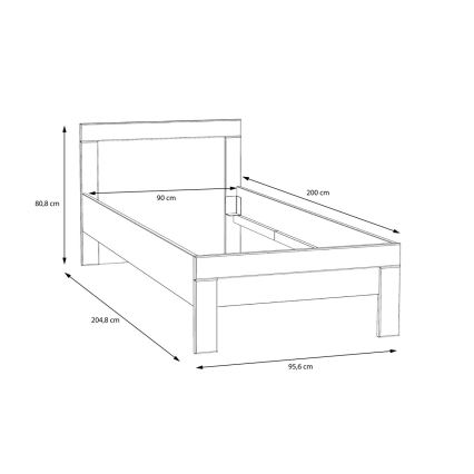 Pat pentru o persoană SNOWIE 90 x 200 cm, alb