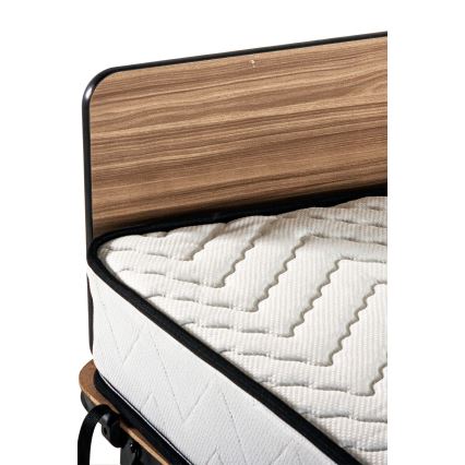 Pat metalic pliabil pentru o persoană cu saltea HERON, 80 x 190 cm, alb, capacitate de încărcare 120 kg