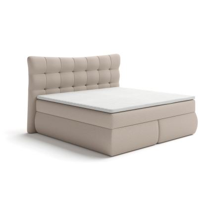 Pat de tip boxspring cu saltele și topper SOFIA 180x200 cm bej