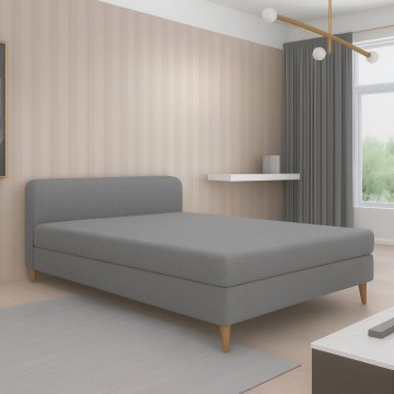 Pat tapițat BRISBANE 110x200 cm, gri