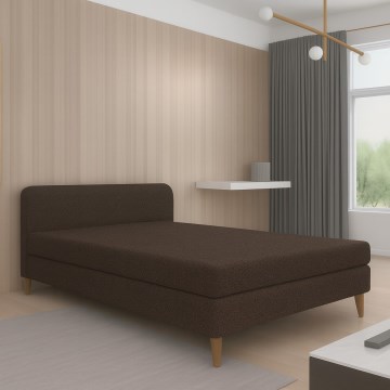 Pat tapițat BRISBANE 110x200 cm, maro