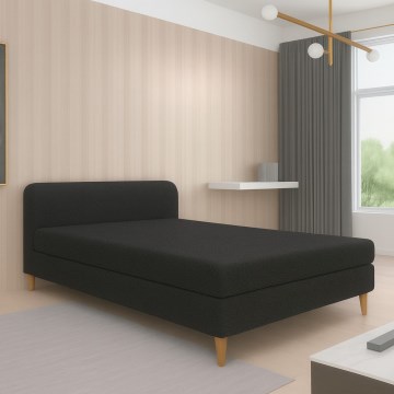 Pat tapițat BRISBANE 110x200 cm, negru