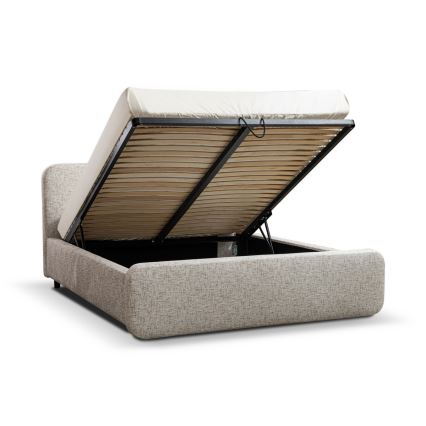 Pat tapițat LAJLA 160x200 cm, fără saltea, bej