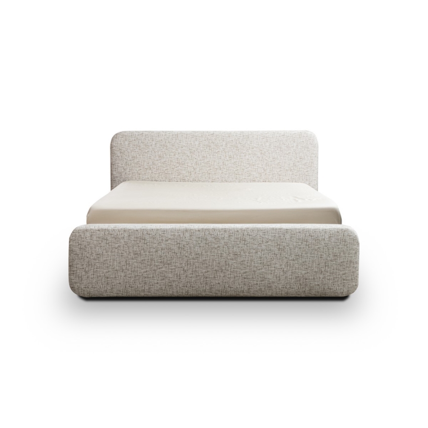 Pat tapițat LAJLA 180 x 200 cm, bej, fără saltea