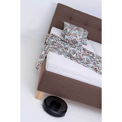 Pat tapițat MARIA 180x200 cm, cu spațiu de depozitare, fără saltea, maro