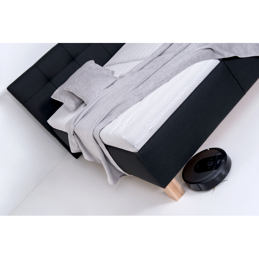 Pat tapițat MARIA, cu spațiu de depozitare, fără saltea, 180 x 200 cm, antracit