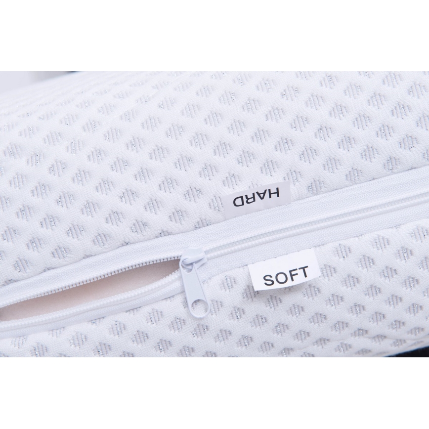 Pat tapițat MARIA ONE 90 x 200 cm, cu saltea și spațiu de depozitare, gri