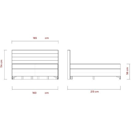 Pat tapițat reglabil electric MILA 160x200 cm, gri, cu saltele