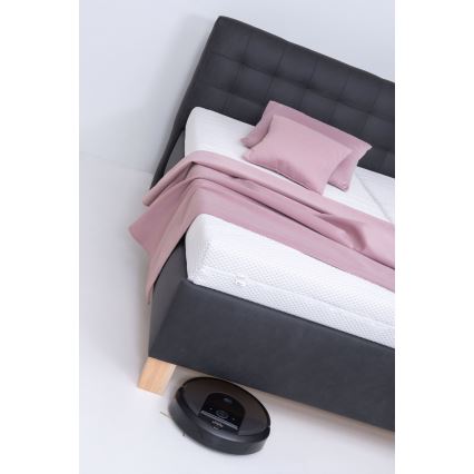 Pat tapițat VIOLET, 180 x 200 cm, cu saltea inclusă și spațiu de depozitare, antracit