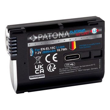 PATONA - Acumulator Nikon EN-EL15C 2600 mAh Li-Ion Platinum USB-C