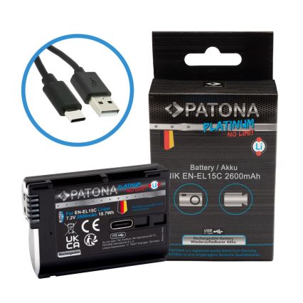 PATONA - Acumulator Nikon EN-EL15C 2600 mAh Li-Ion Platinum USB-C