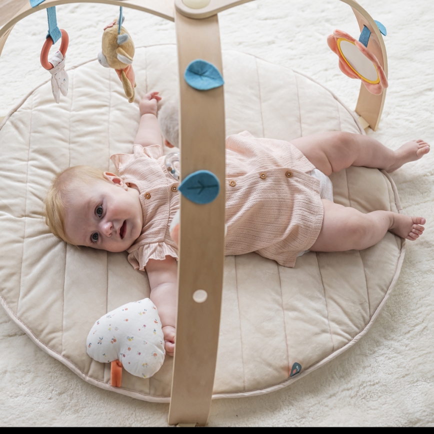 Pătură de joacă cu trapez din lemn Nattou MILA, ZOE & LANA