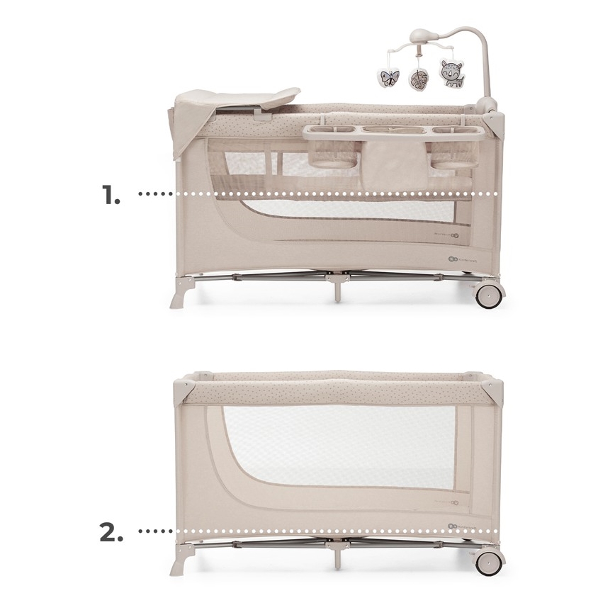 Pătuț de voiaj KINDERKRAFT JOY 2 bej cu accesorii