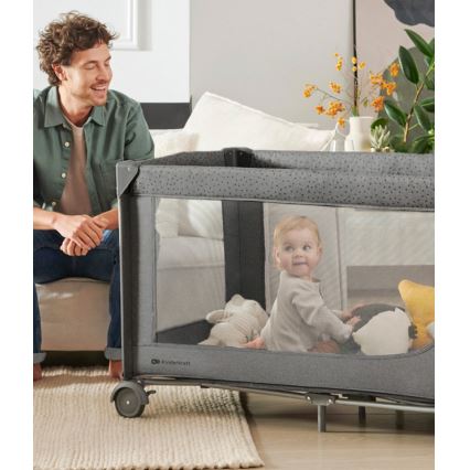 Pătuț de voiaj KINDERKRAFT JOY 2 gri