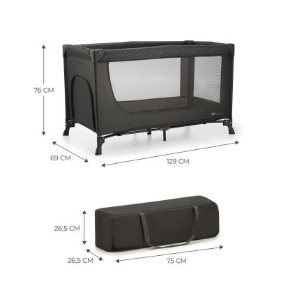 Pătuț de voiaj KINDERKRAFT JOY gri