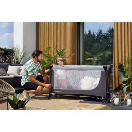 Pătuț de voiaj KINDERKRAFT SELECT LEODY gri