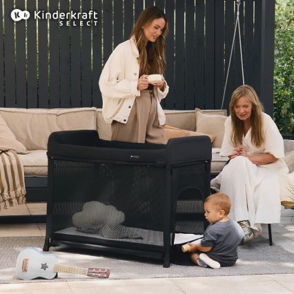 Pătuț de voiaj KINDERKRAFT SELECT MOON negru