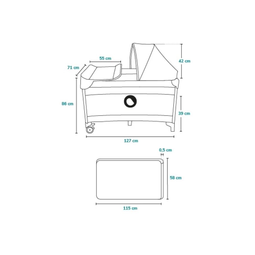 Pătuț de voiaj Lionelo SVEN PLUS albastru