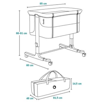 Pătuț pentru bebeluși AURORA negru
