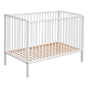 Pătuț pentru bebeluși COSING 120 x 60 cm fag/alb