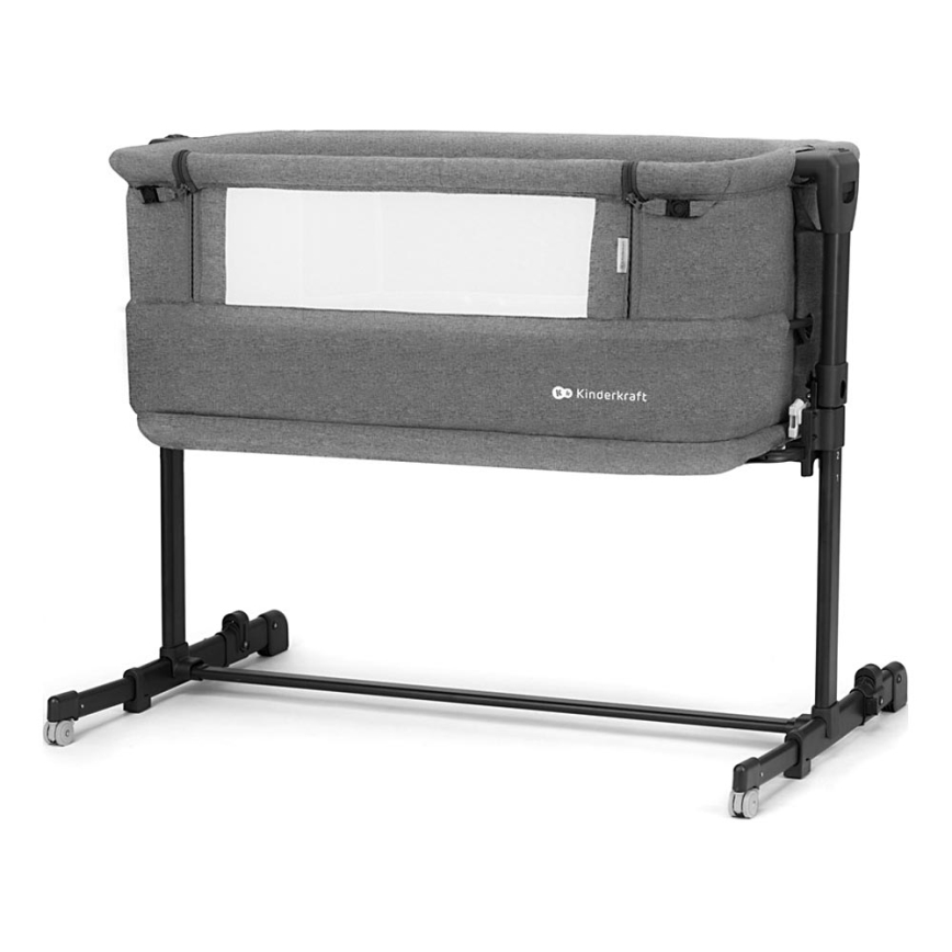 Pătuț pentru bebeluși KINDERKRAFT NESTE GROW gri închis