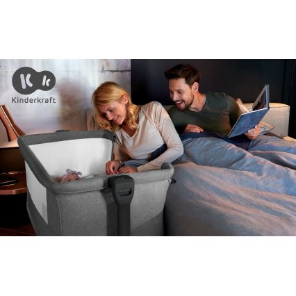 Pătuț pentru bebeluși KINDERKRAFT NESTE GROW gri închis