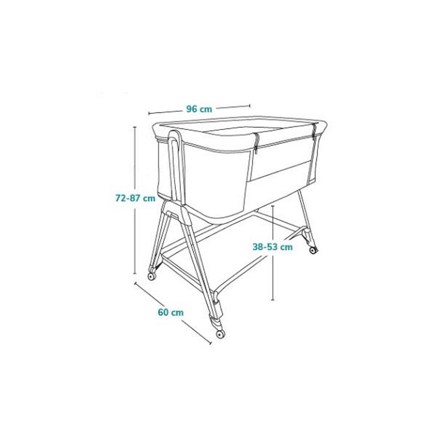 Pătuț pentru bebeluși LUNA gri