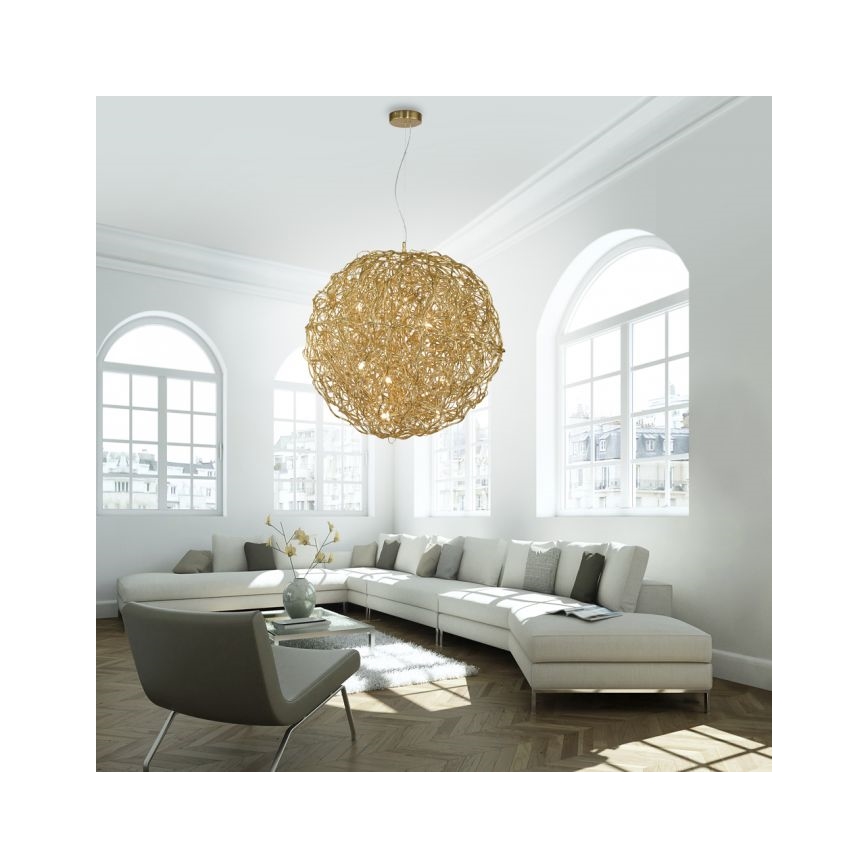 Paul Neuhaus 2019-12 - Lustră suspendată pe cablu SAREA 15xG9/40W/230V aurie