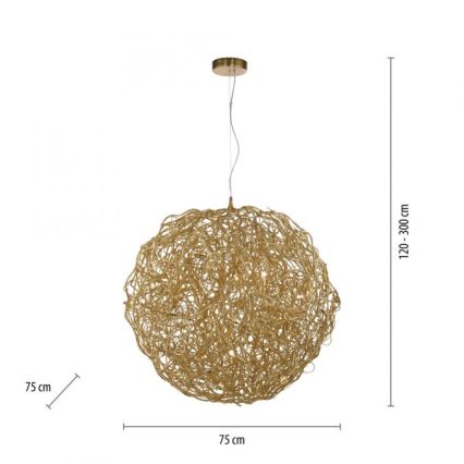 Paul Neuhaus 2019-12 - Lustră suspendată pe cablu SAREA 15xG9/40W/230V aurie