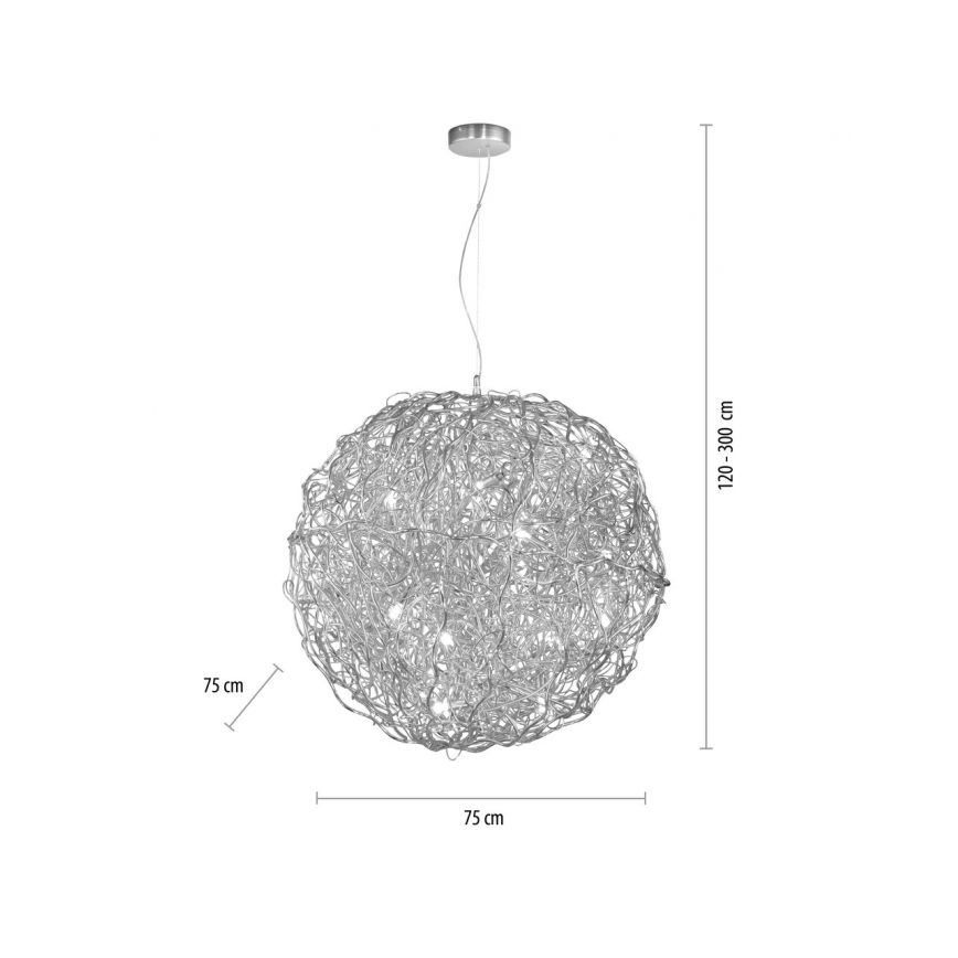 Paul Neuhaus 2019-21 - Candelabru suspendat pe cablu SAREA 15xG9/40W/230V argintiu