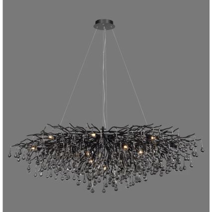 Paul Neuhaus 2031-18 - Lustră pe cablu ICICLE 15xG9/40W/230V 75x150 cm negru