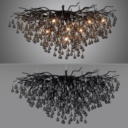 Paul Neuhaus 2192-18 - Lustră suspendată pe cablu ICICLE 10xG9/40W/230V 50x100 cm negru