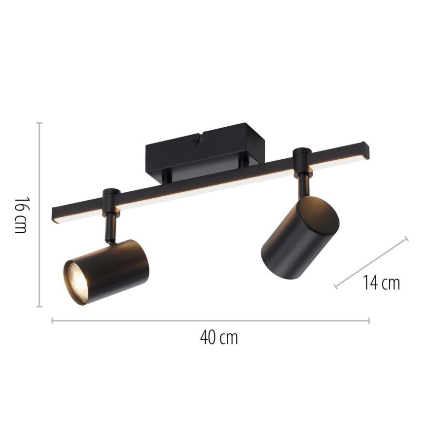 Paul Neuhaus 6524-18 - Spot LED BARIK cu 2xGU10/4,5W/230V + LED/5W