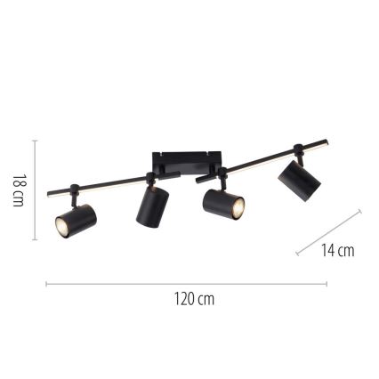 Paul Neuhaus 6525-18 - Spot LED BARIK 4xGU10/4,5W/230V + LED/10W
