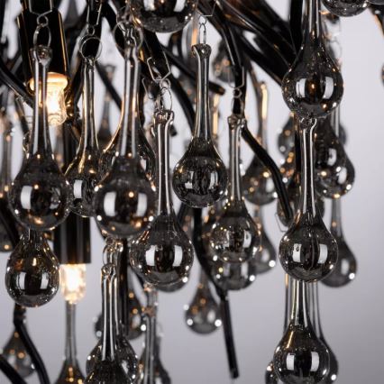 Paul Neuhaus 8091-18 - Lustru aplicat ICICLE 9xG9/40W/230V Ø 50 cm, negru