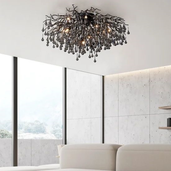 Paul Neuhaus 8092-18 - Lustra aplicată ICICLE, 14 x G9/40W/230V, Ø 100 cm, negru