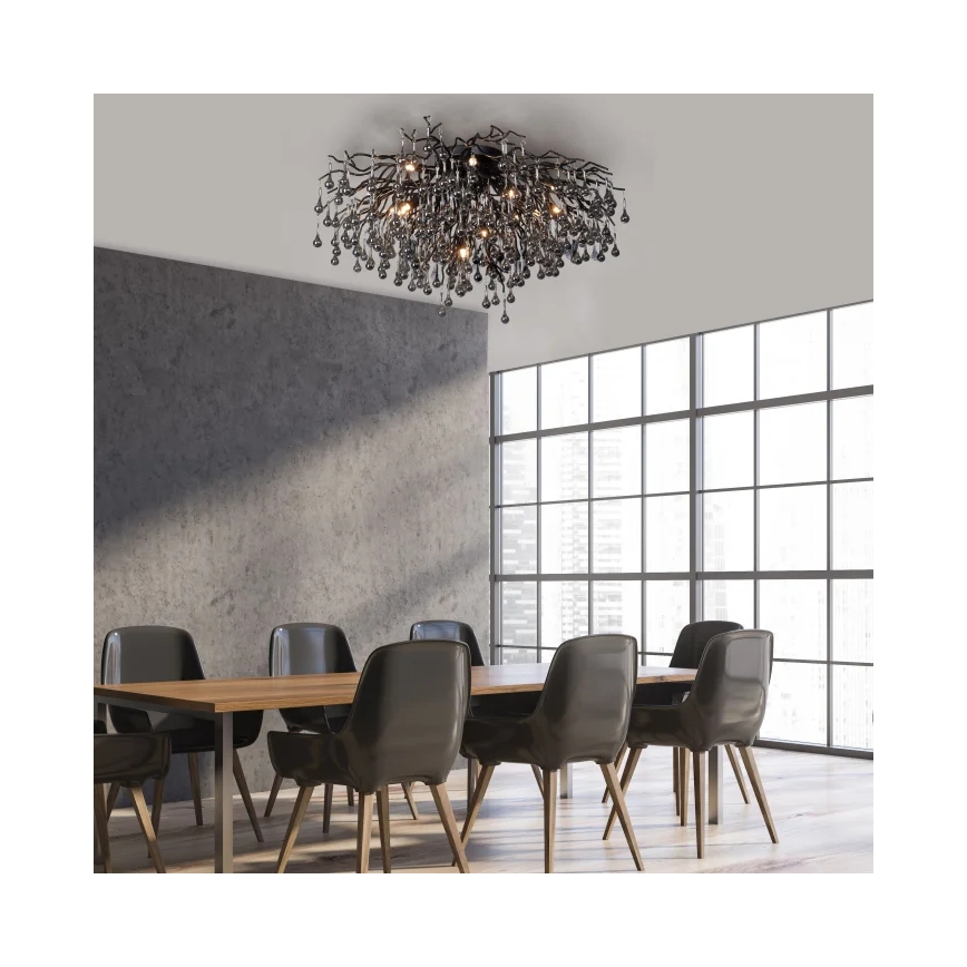 Paul Neuhaus 8092-18 - Lustra aplicată ICICLE, 14 x G9/40W/230V, Ø 100 cm, negru