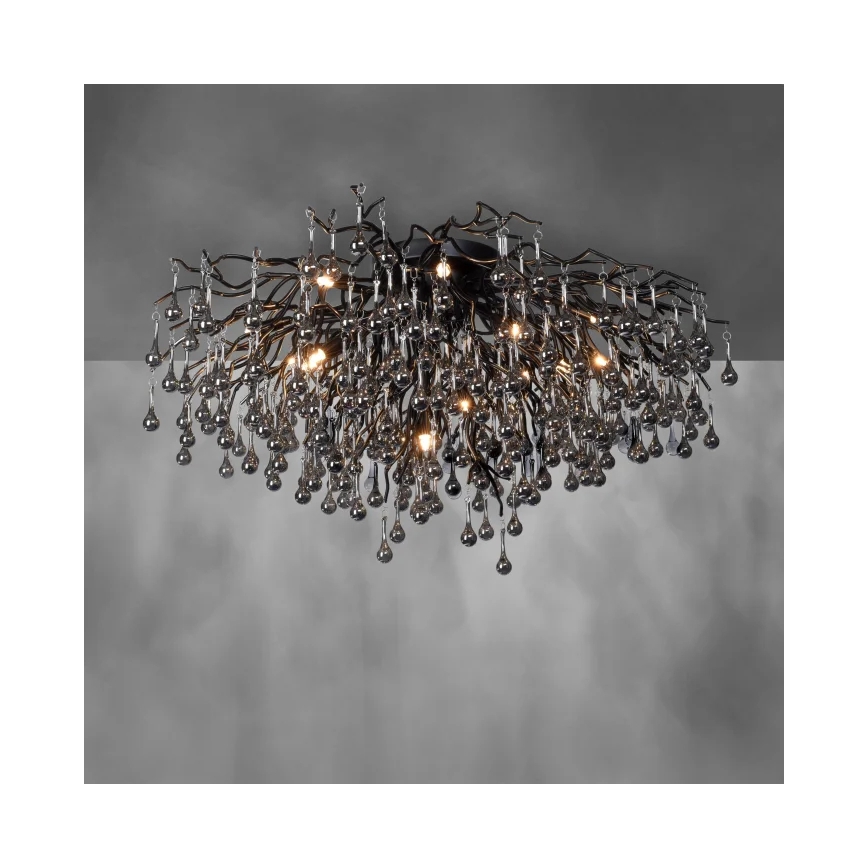 Paul Neuhaus 8092-18 - Lustra aplicată ICICLE, 14 x G9/40W/230V, Ø 100 cm, negru