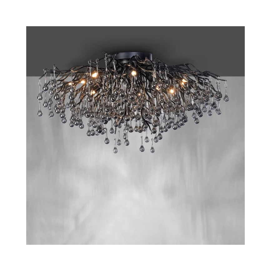 Paul Neuhaus 8092-18 - Lustra aplicată ICICLE, 14 x G9/40W/230V, Ø 100 cm, negru