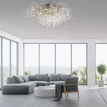 Paul Neuhaus 8092-55 - Plafonieră aplicată ICICLE, 14xG9/40W/230V, Ø 100 cm, crom lucios