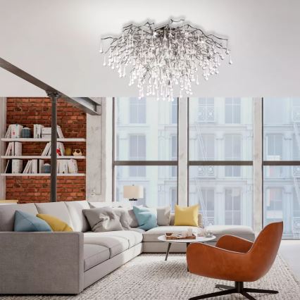 Paul Neuhaus 8092-55 - Plafonieră aplicată ICICLE, 14xG9/40W/230V, Ø 100 cm, crom lucios