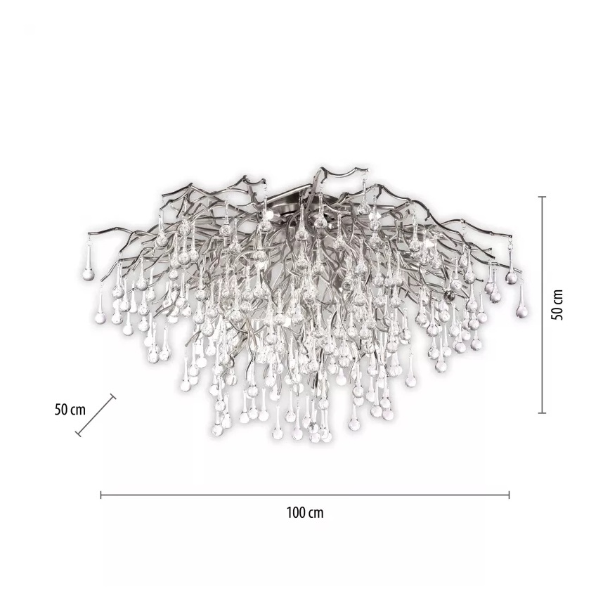 Paul Neuhaus 8092-55 - Plafonieră aplicată ICICLE, 14xG9/40W/230V, Ø 100 cm, crom lucios
