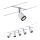 Paulmann 3981 - Set 5xLED/4W sistem complet pe cablu TUBE 230V crom mat/negru