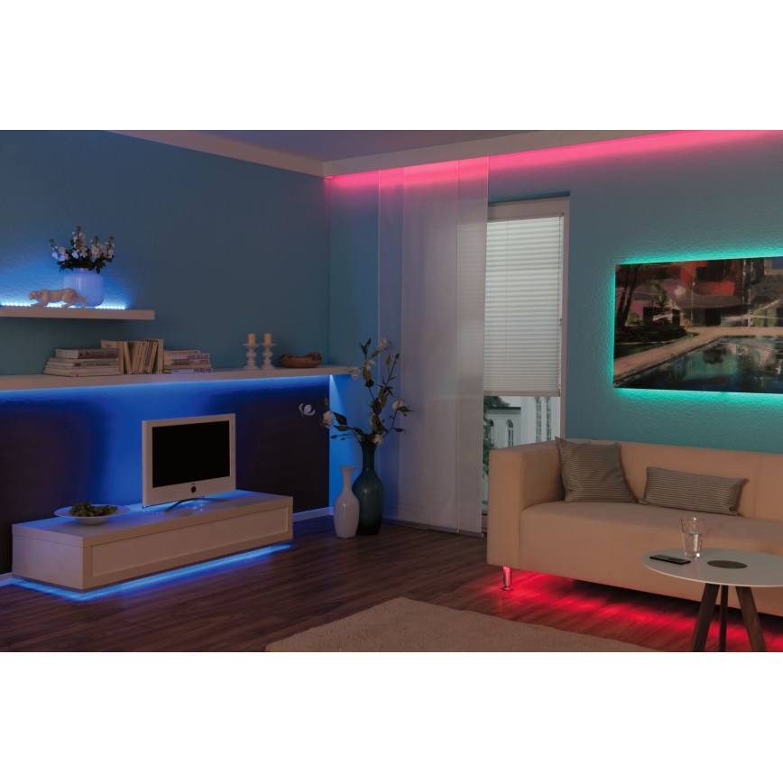 Paulmann 3988 - Bandă LED RGBW, 13 W, dimabilă, TIP, 5 m, 230 V + telecomandă