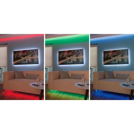 Paulmann 3988 - Bandă LED RGBW, 13 W, dimabilă, TIP, 5 m, 230 V + telecomandă