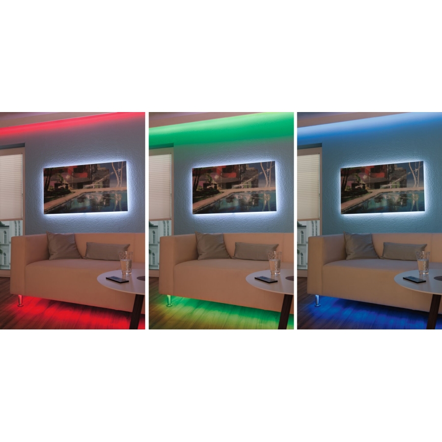 Paulmann 3988 - Bandă LED RGBW, 13 W, dimabilă, TIP, 5 m, 230 V + telecomandă