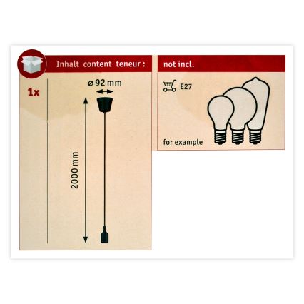 Paulmann 50346 - Lustră pe cablu NEORDIC 1xE27/20W/230V IP44