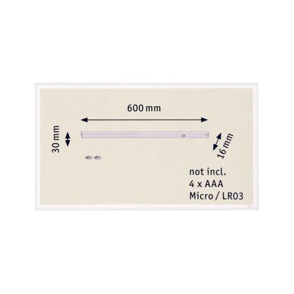Paulmann 70501 - LED Iluminat dulap cu senzor DRESSLIGHT LED/1,35W/4xAAA