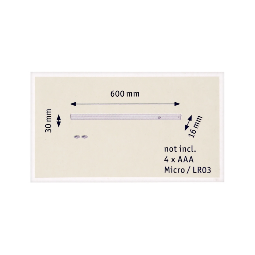 Paulmann 70501 - LED Iluminat dulap cu senzor DRESSLIGHT LED/1,35W/4xAAA